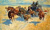Frederic Remington Downing the Night Leader painting